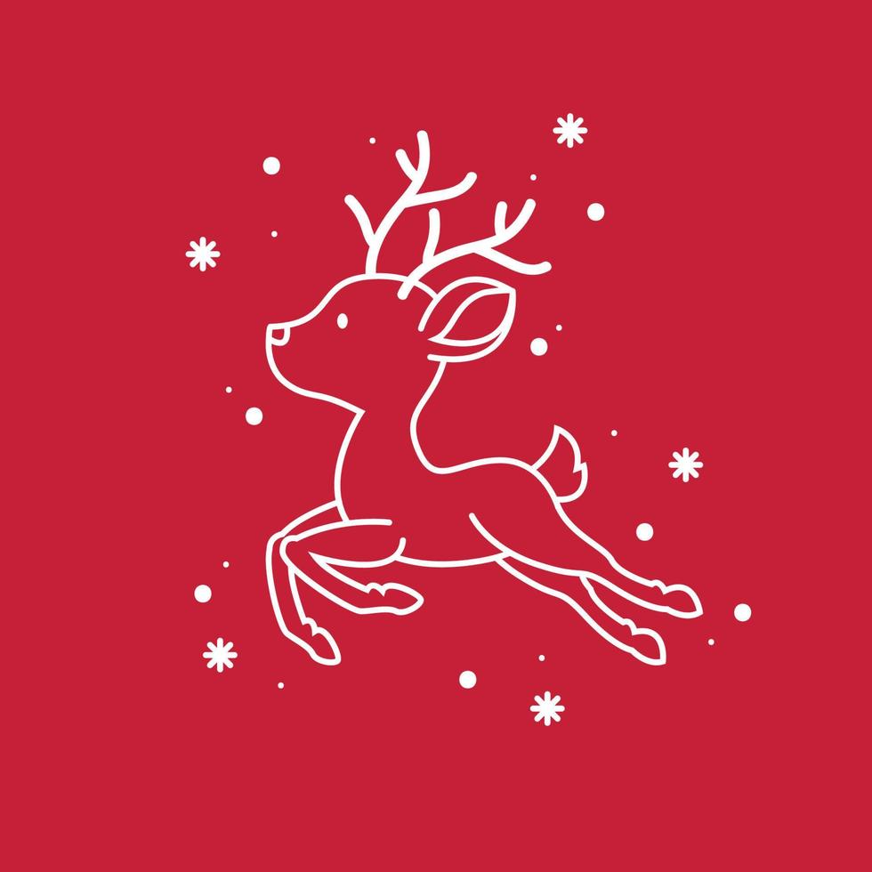 Reindeer character design. Reindeer symbol. Christmas poster. vector