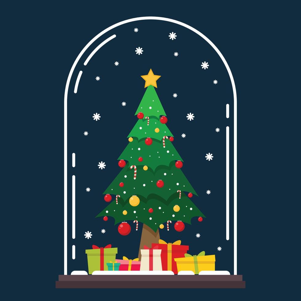 Merry Christma spostcard. Christmas tree vector. Merry Christmas and Happy new year poster. vector