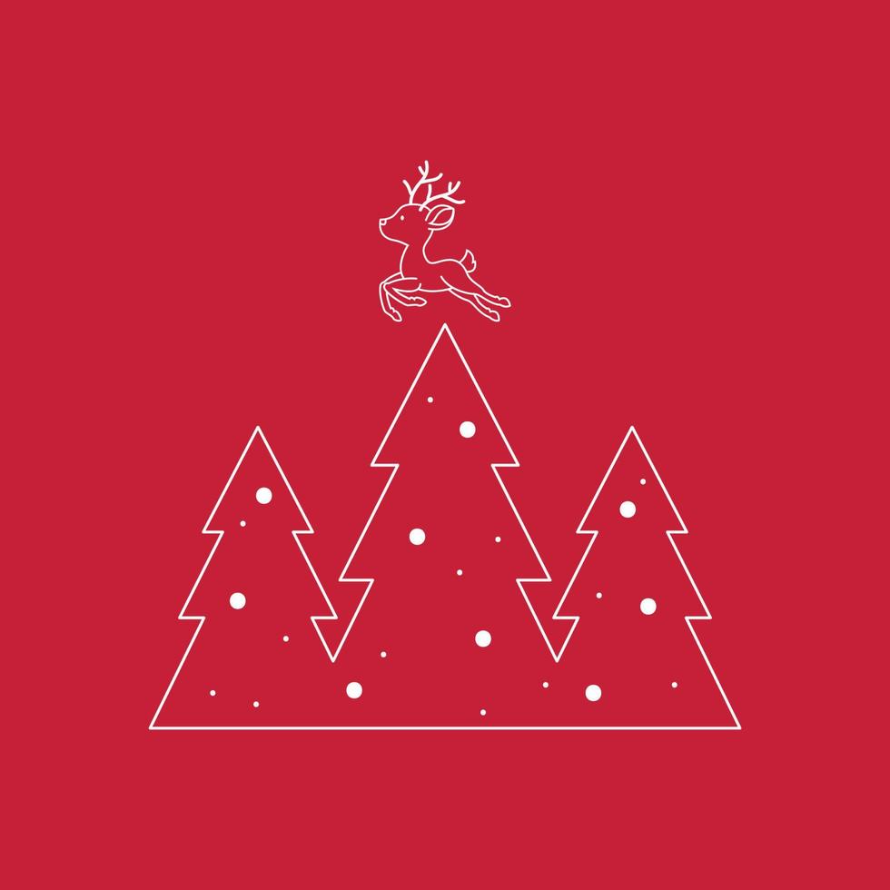 Reindeer character design. Reindeer symbol. Christmas poster. vector