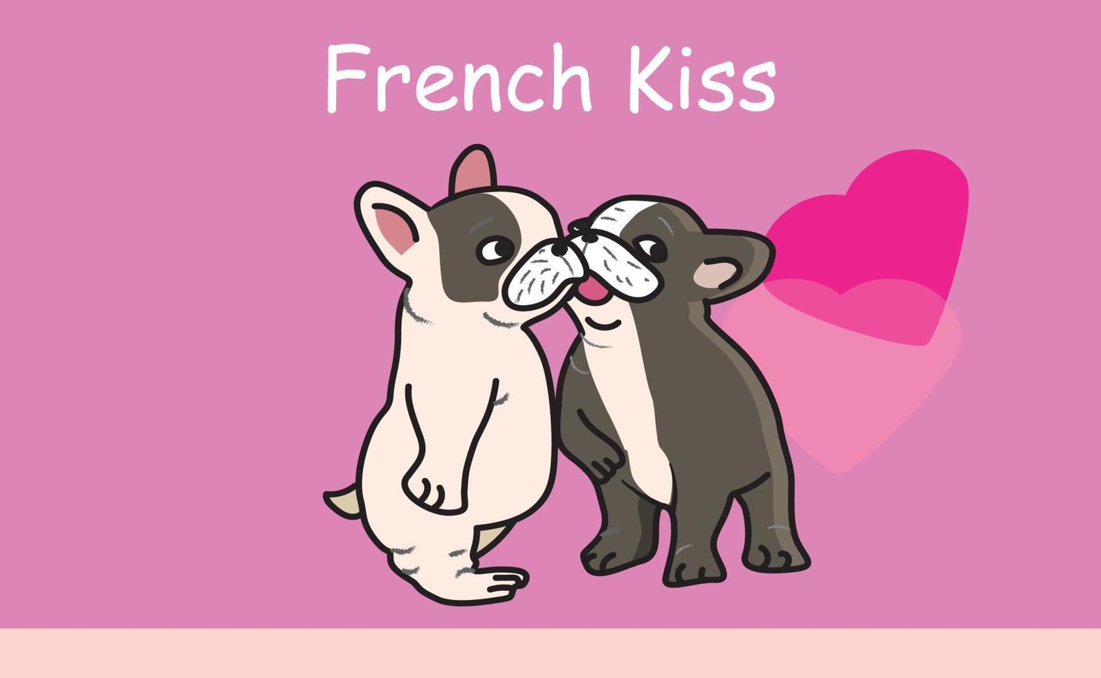 set of cute French bulldog vector