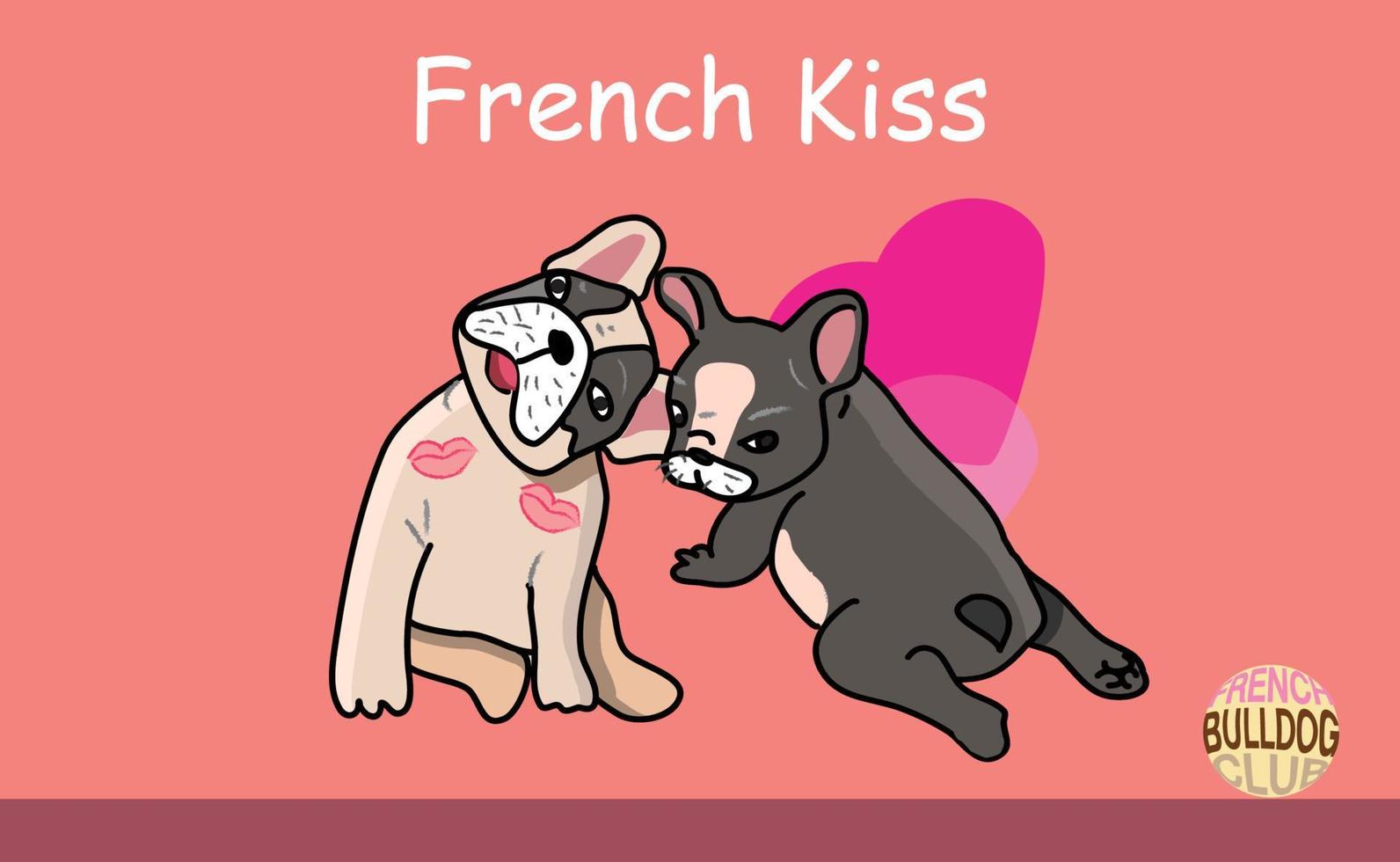 set of cute French bulldog vector