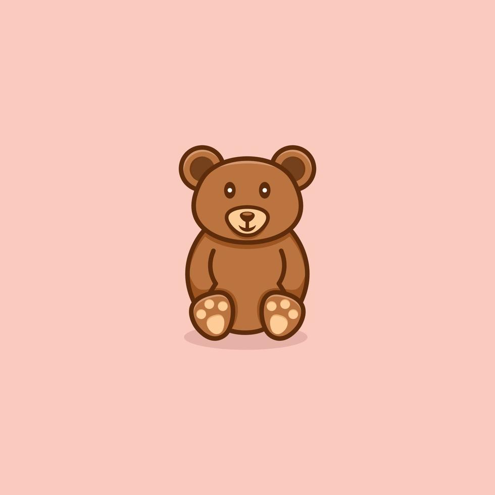 Cute Bear Logo Design vector
