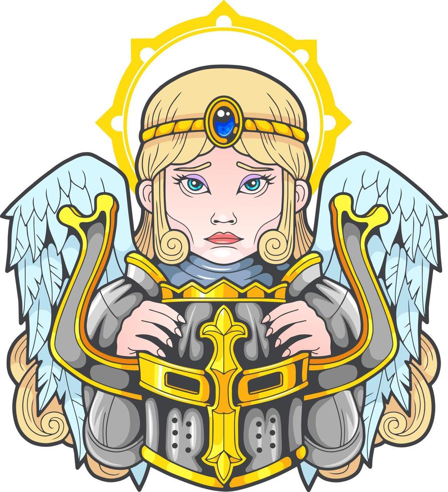 mythological archangel girl, design illustration vector