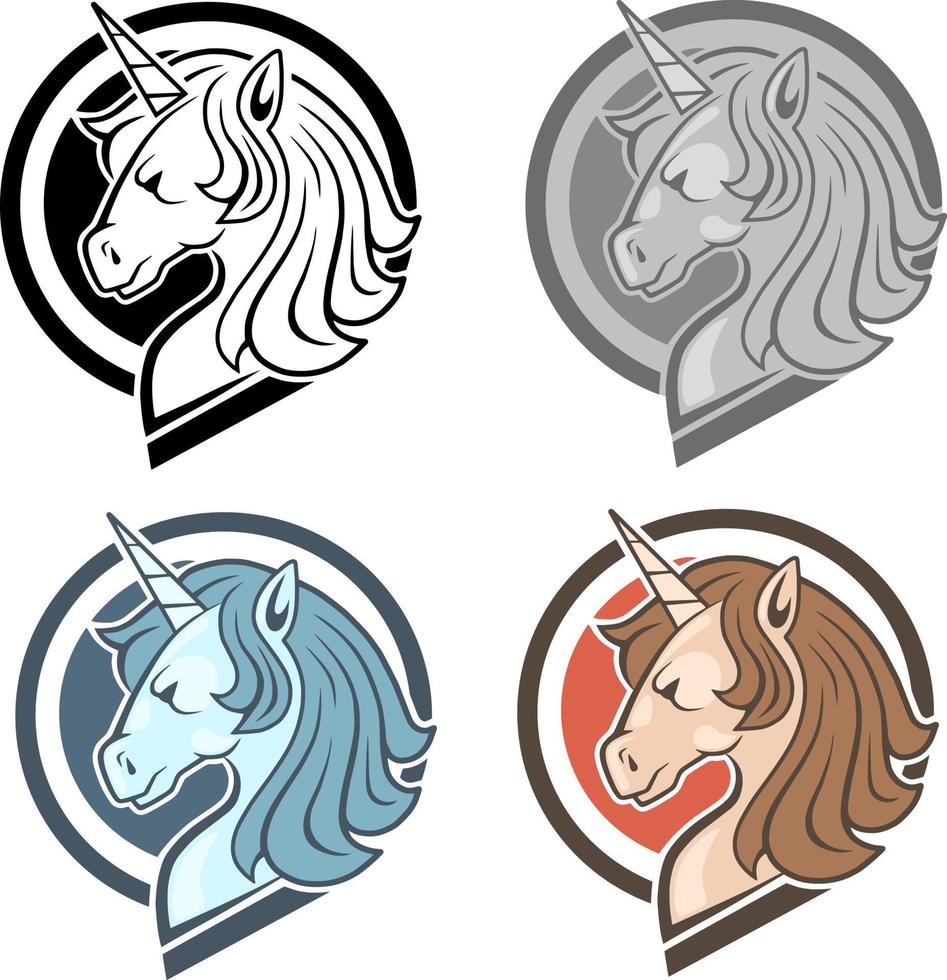 unicornio legendario mitológico, diseño de logotipo vector