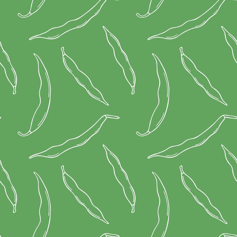 Seamless bean pattern in doodle style. Vector image.