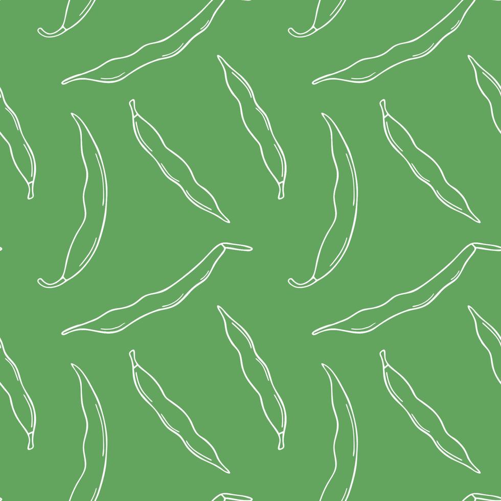 Seamless bean pattern in doodle style. Vector image.