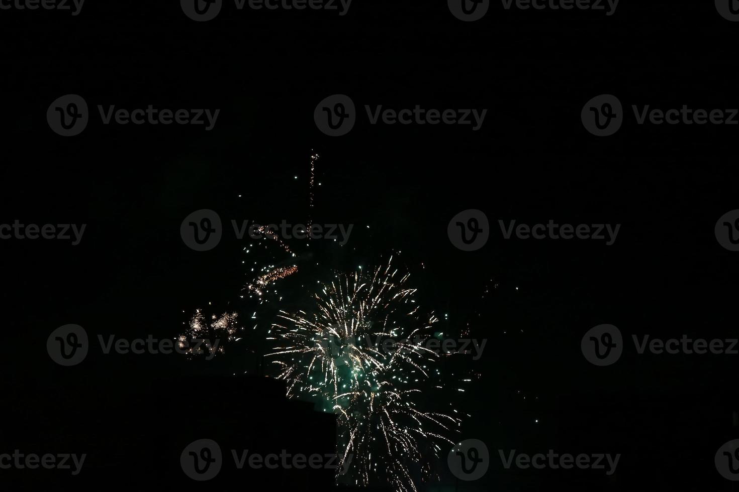 Colorful fireworks on the black sky photo