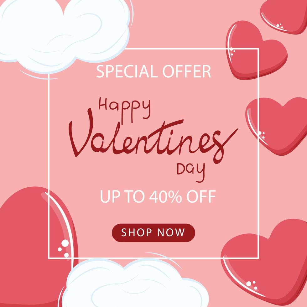 Happy Valentines day card with a cute black cupid laying on the cloud. Adorable cupid on the cloud. Template for banners, posters, cards, advertisements, vouchers. . vector