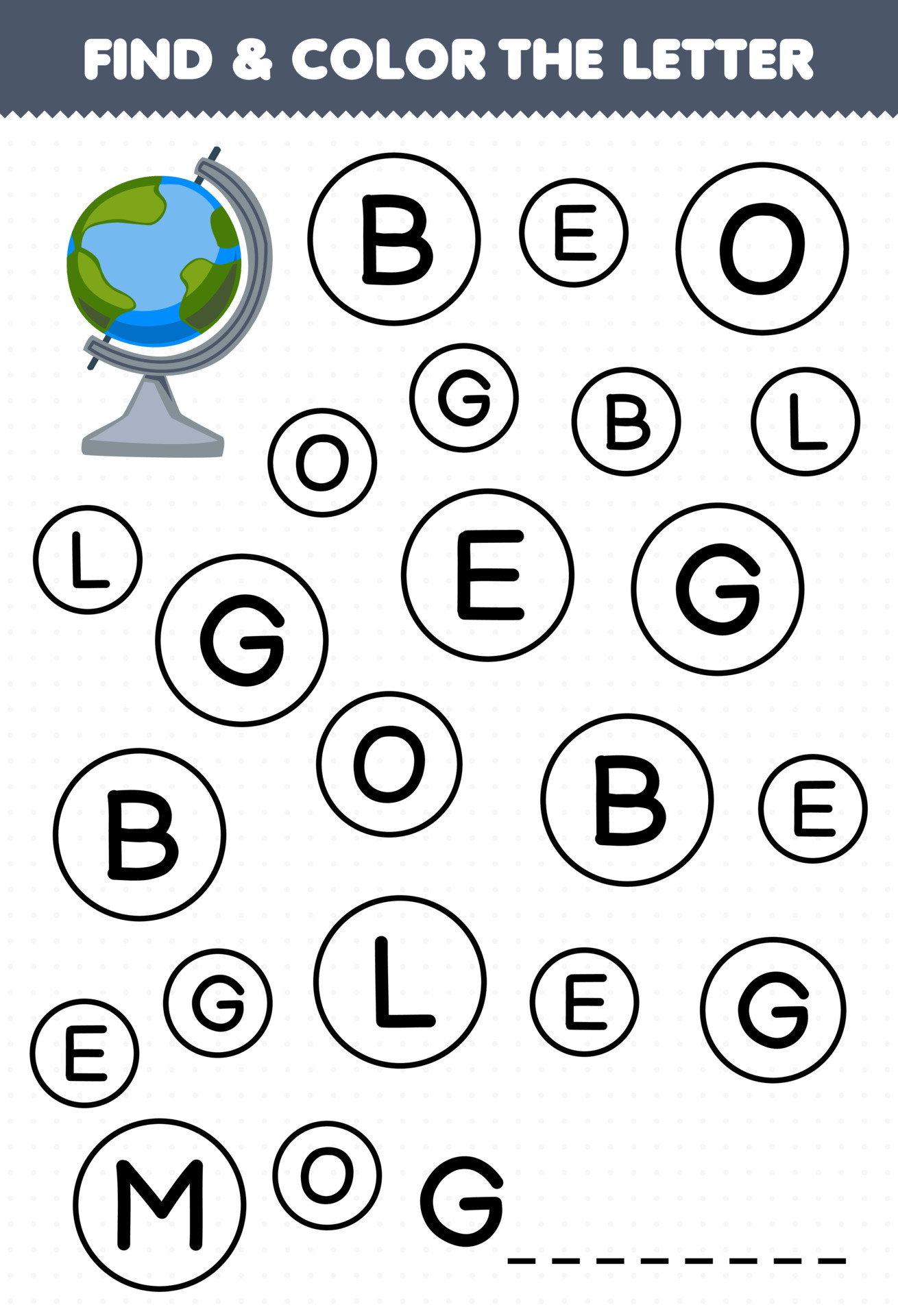 juego educativo para niños encuentra y colorea la letra g para la hoja