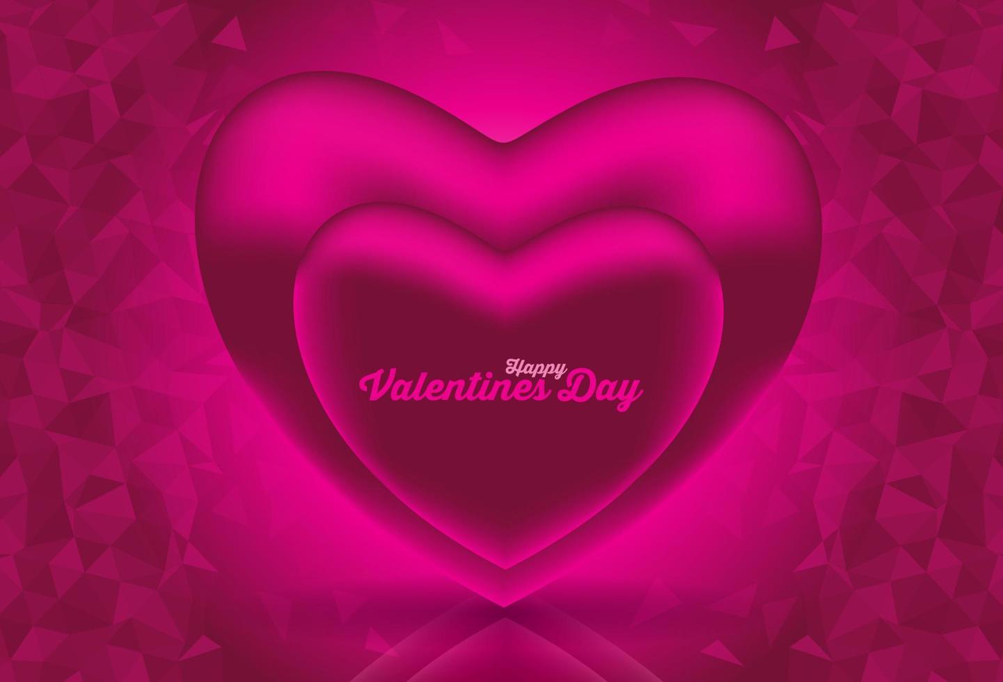 Valentine's day background with pink heart shape vector