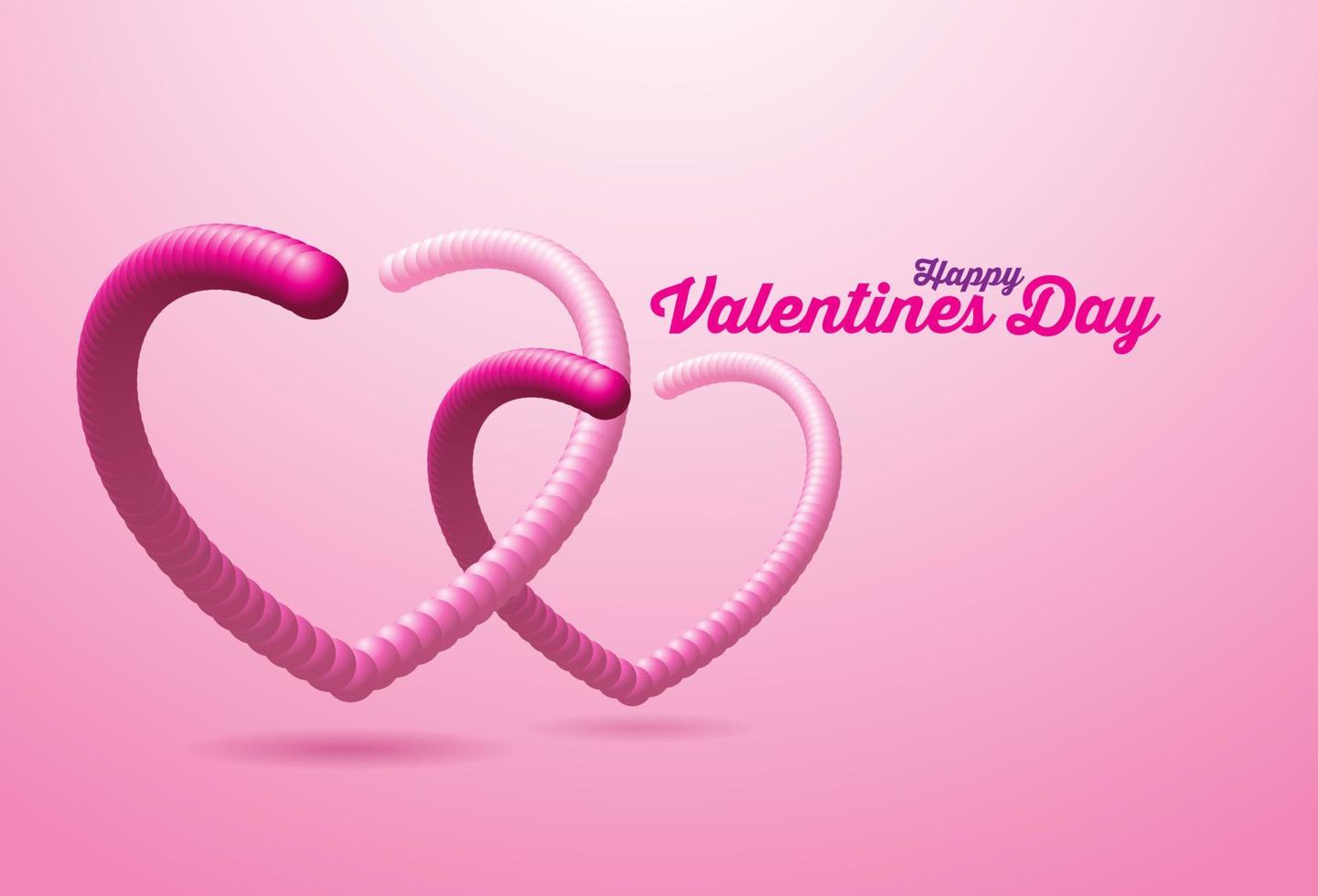 Feliz día de San Valentín. banner para el sitio web. fondo romántico con elementos de diseño realistas en forma de corazón vector