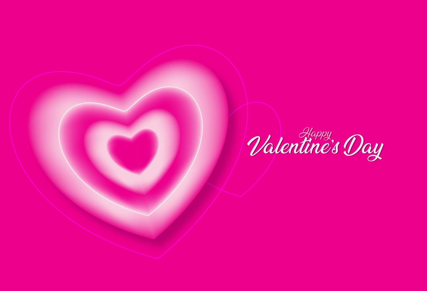 Valentine's day background with pink heart shape vector