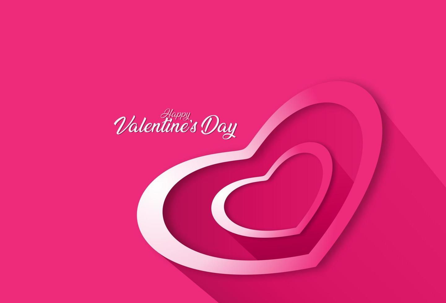 Valentine's day background with pink heart shape vector
