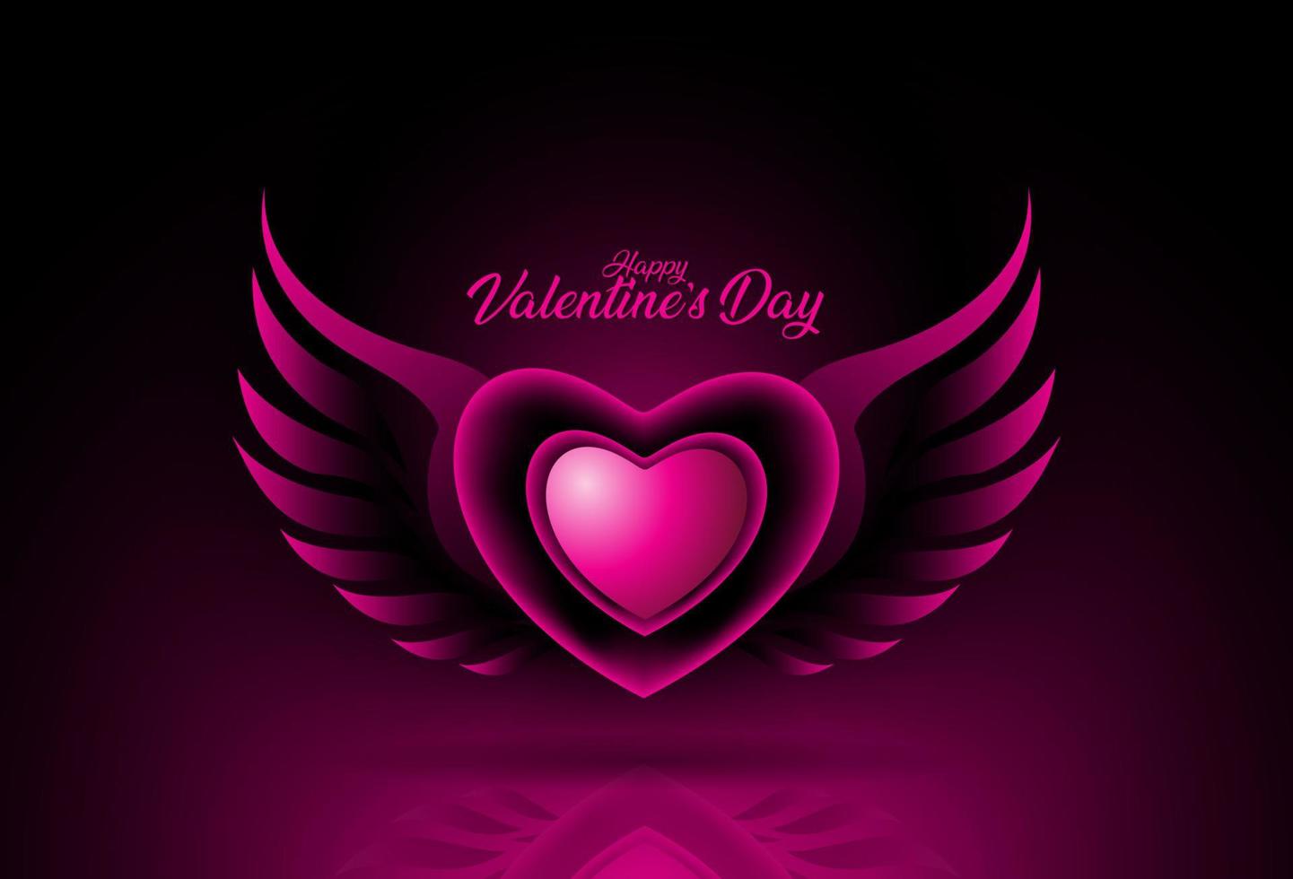 Valentine's day background with pink heart shape vector