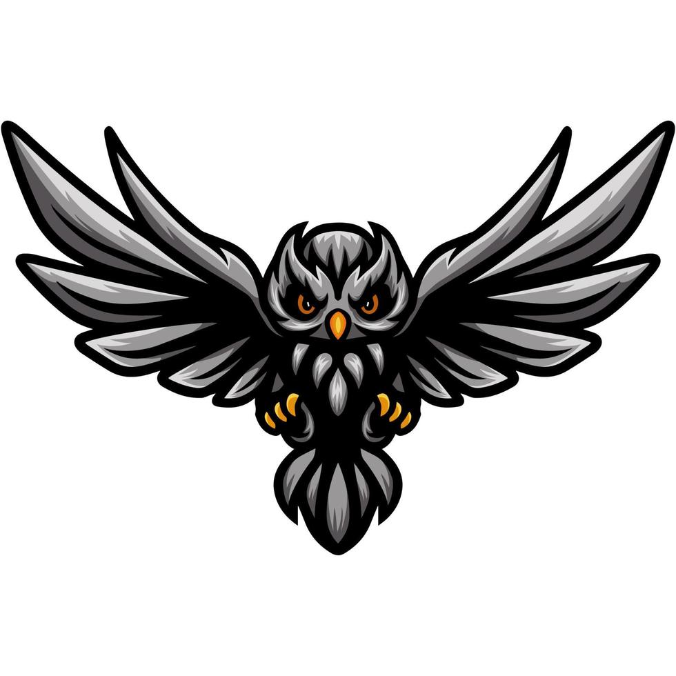 Cute owl cartoon mascot flying vector