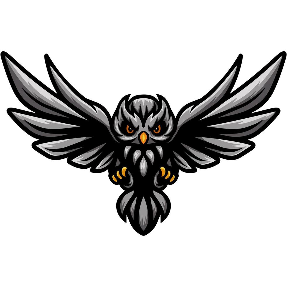 Cute owl cartoon mascot flying vector