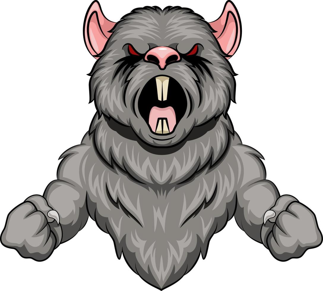 Strong rat cartoon mascot expression vector