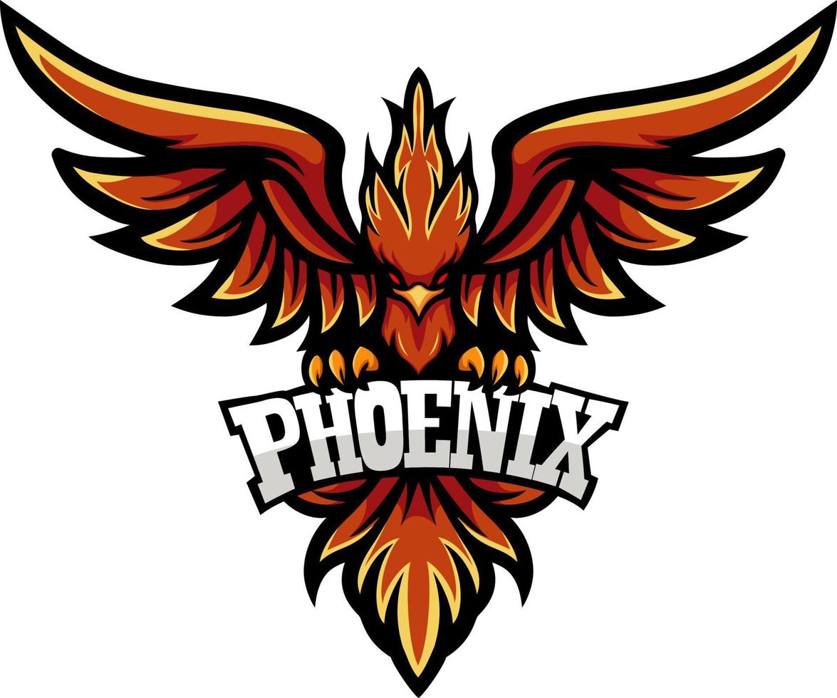 Phoenix bird cartoon mascot design vector