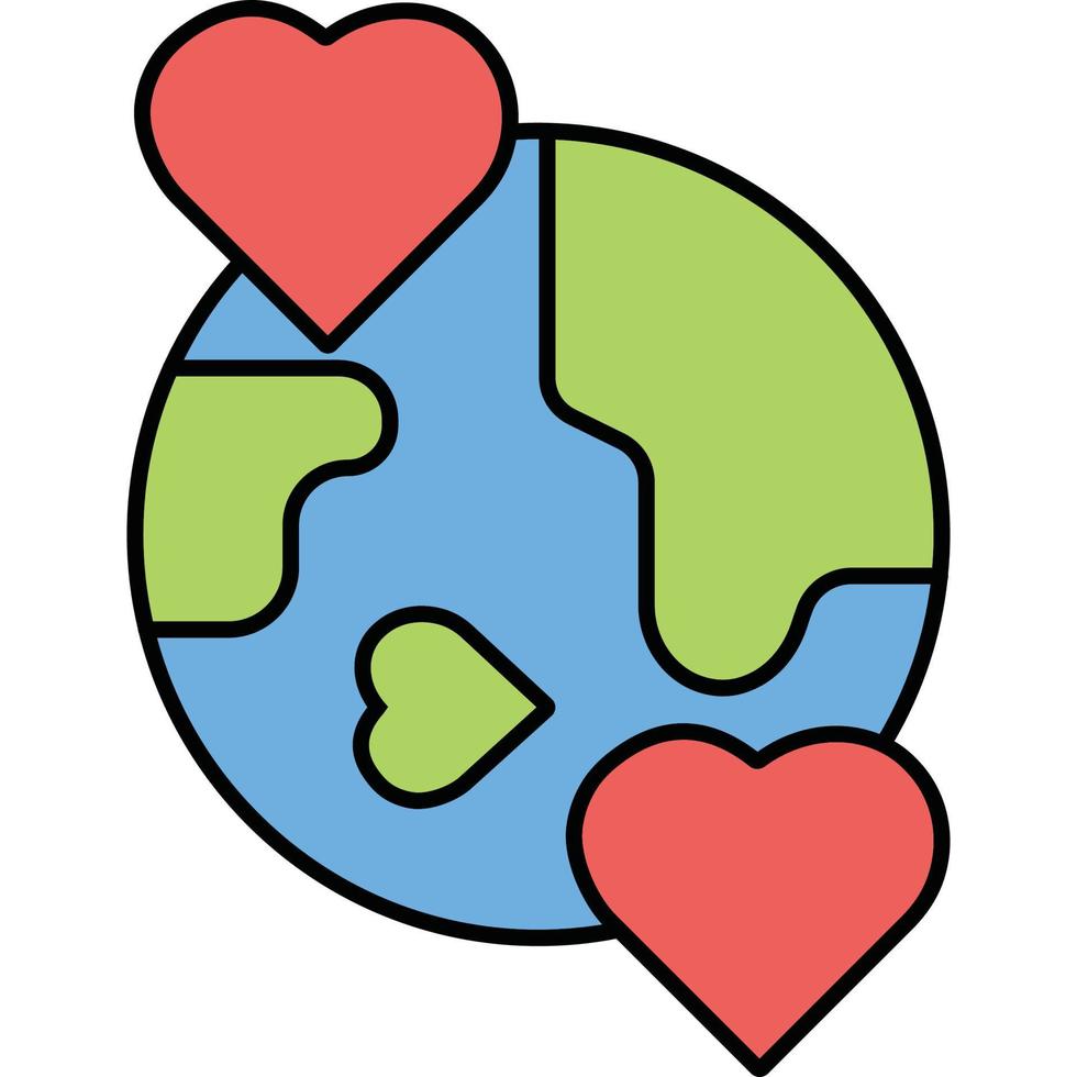 Earth Love which can easily edit or modify vector