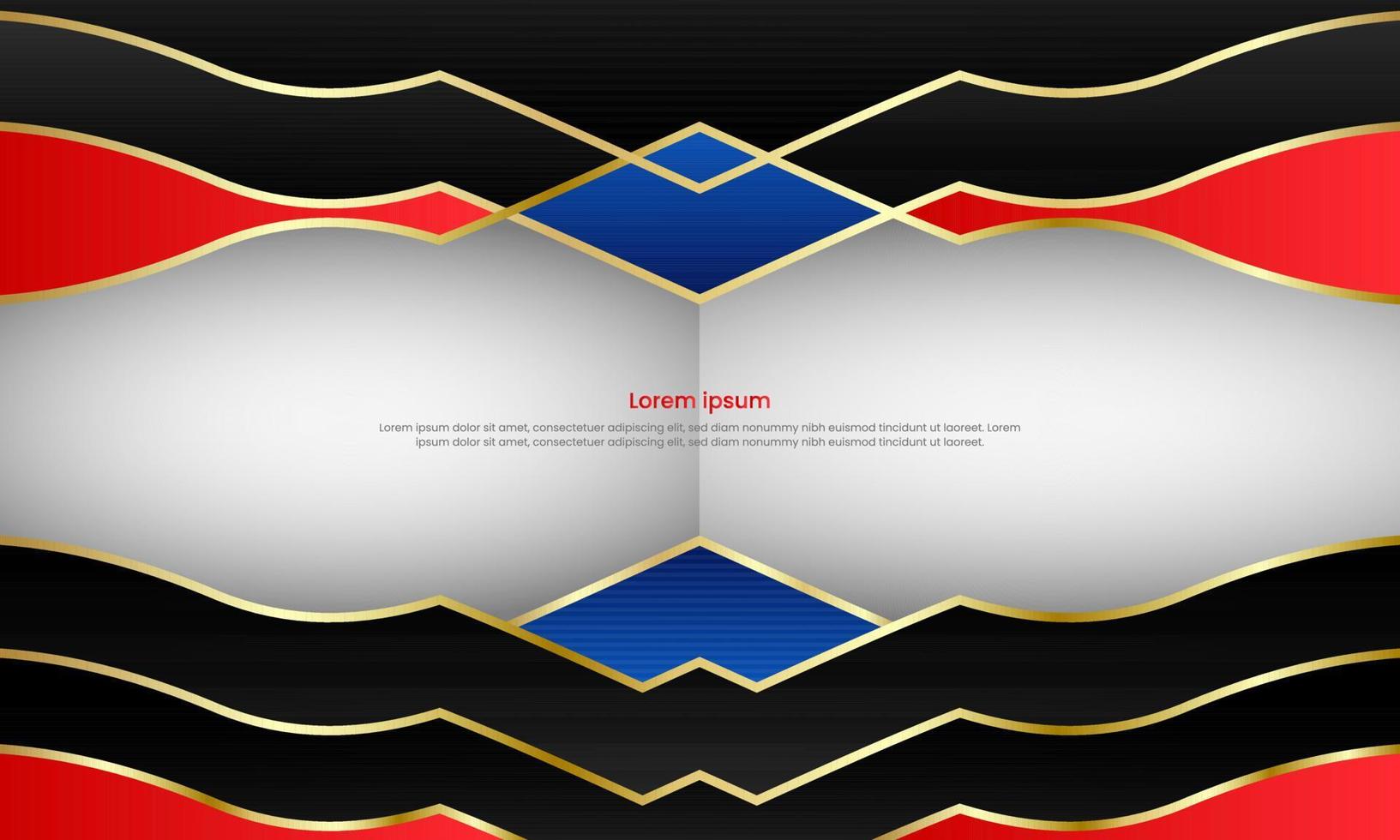 fondo geométrico abstracto con negro, azul y rojo para el diseño de portada plantilla de póster de folleto comercial eps10. vector