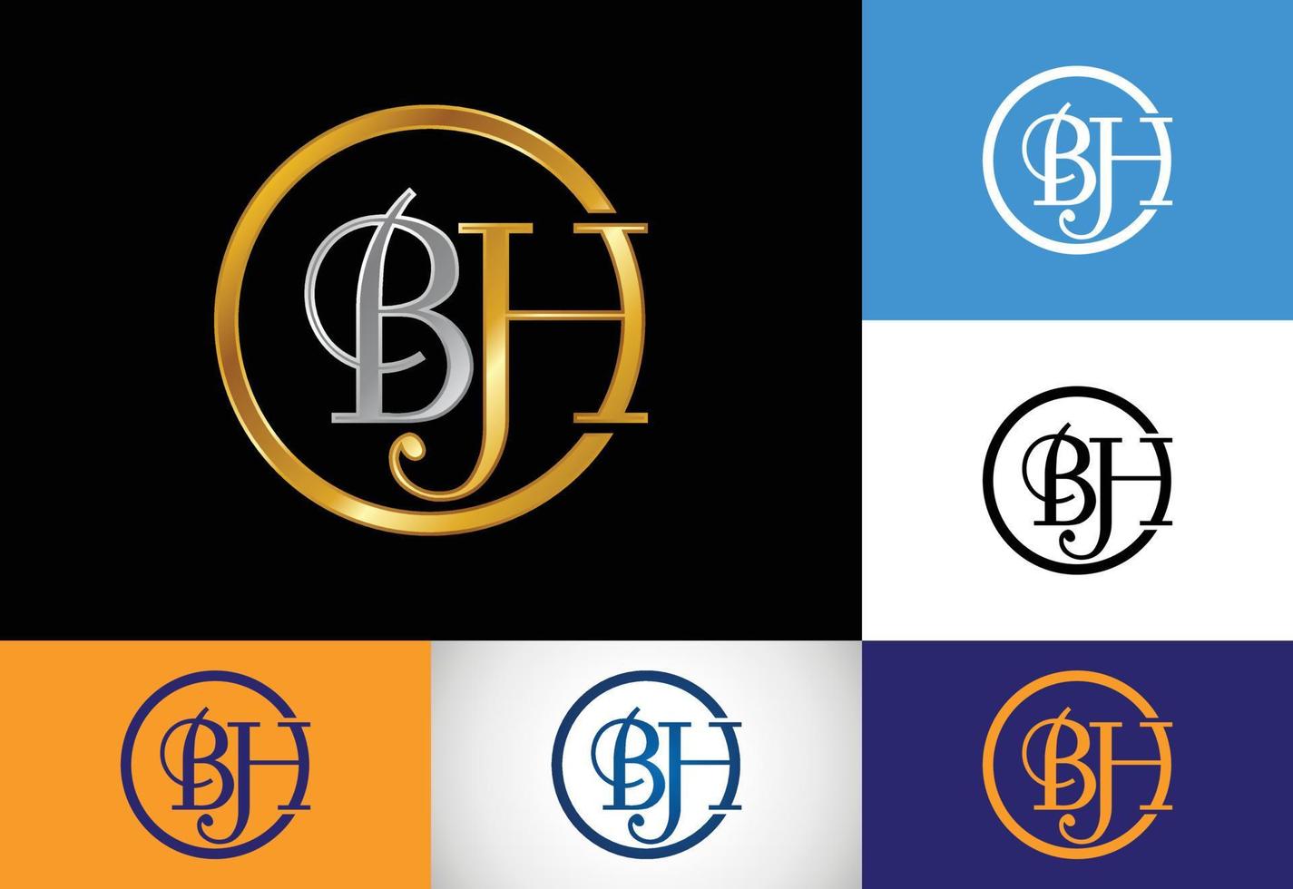 vector de diseño de logotipo de letra inicial bh. símbolo del alfabeto gráfico para la identidad empresarial corporativa