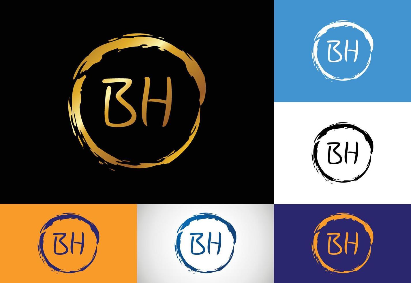 vector de diseño de logotipo de letra inicial bh. símbolo del alfabeto gráfico para la identidad empresarial corporativa