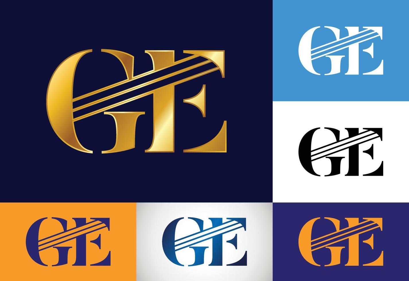 vector de diseño de logotipo de letra inicial ge. símbolo del alfabeto gráfico para la identidad empresarial corporativa