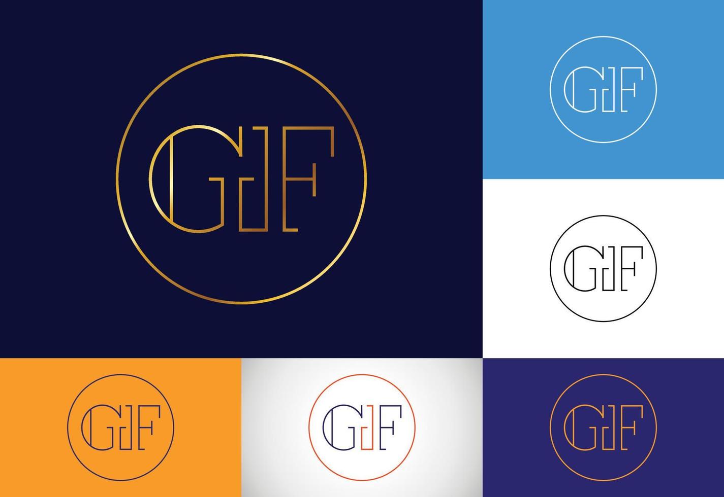 vector de diseño de logotipo de letra inicial gf. símbolo del alfabeto gráfico para la identidad empresarial corporativa