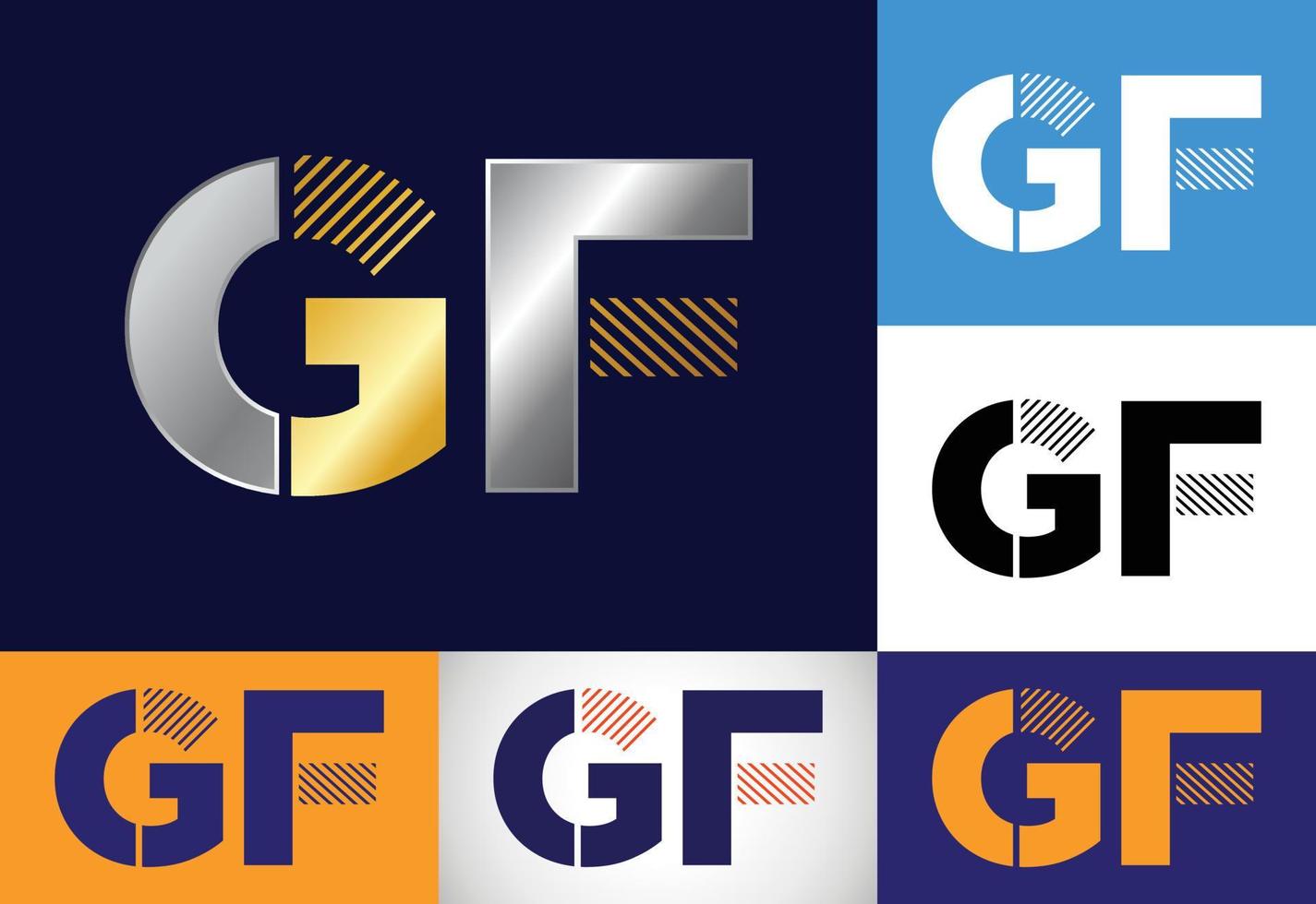 vector de diseño de logotipo de letra inicial gf. símbolo del alfabeto gráfico para la identidad empresarial corporativa