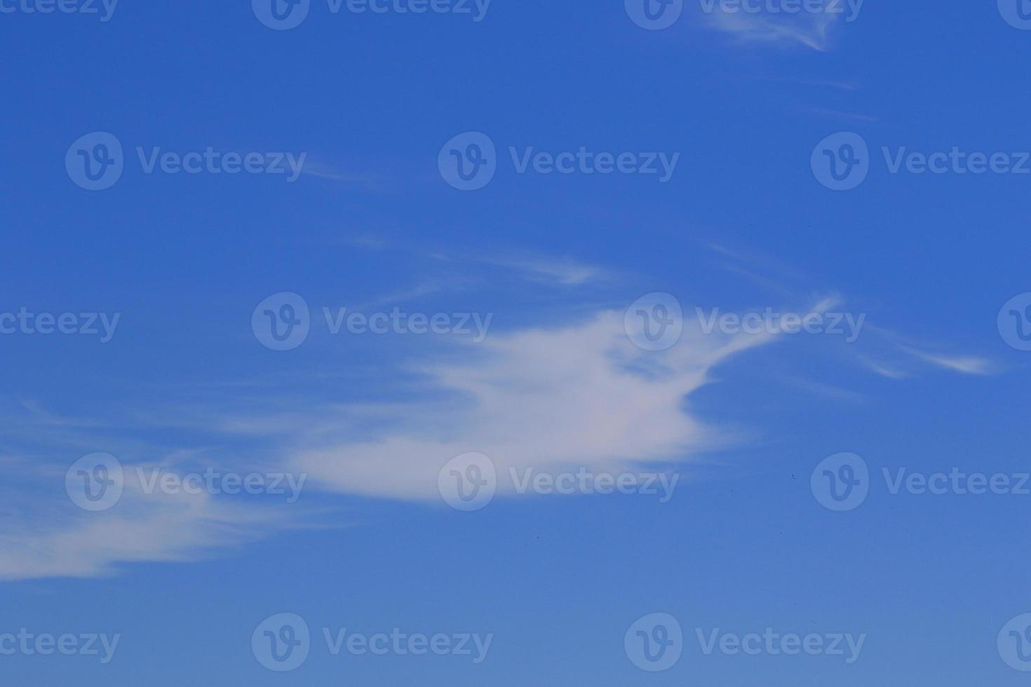 Clear blue sky and white clouds photo