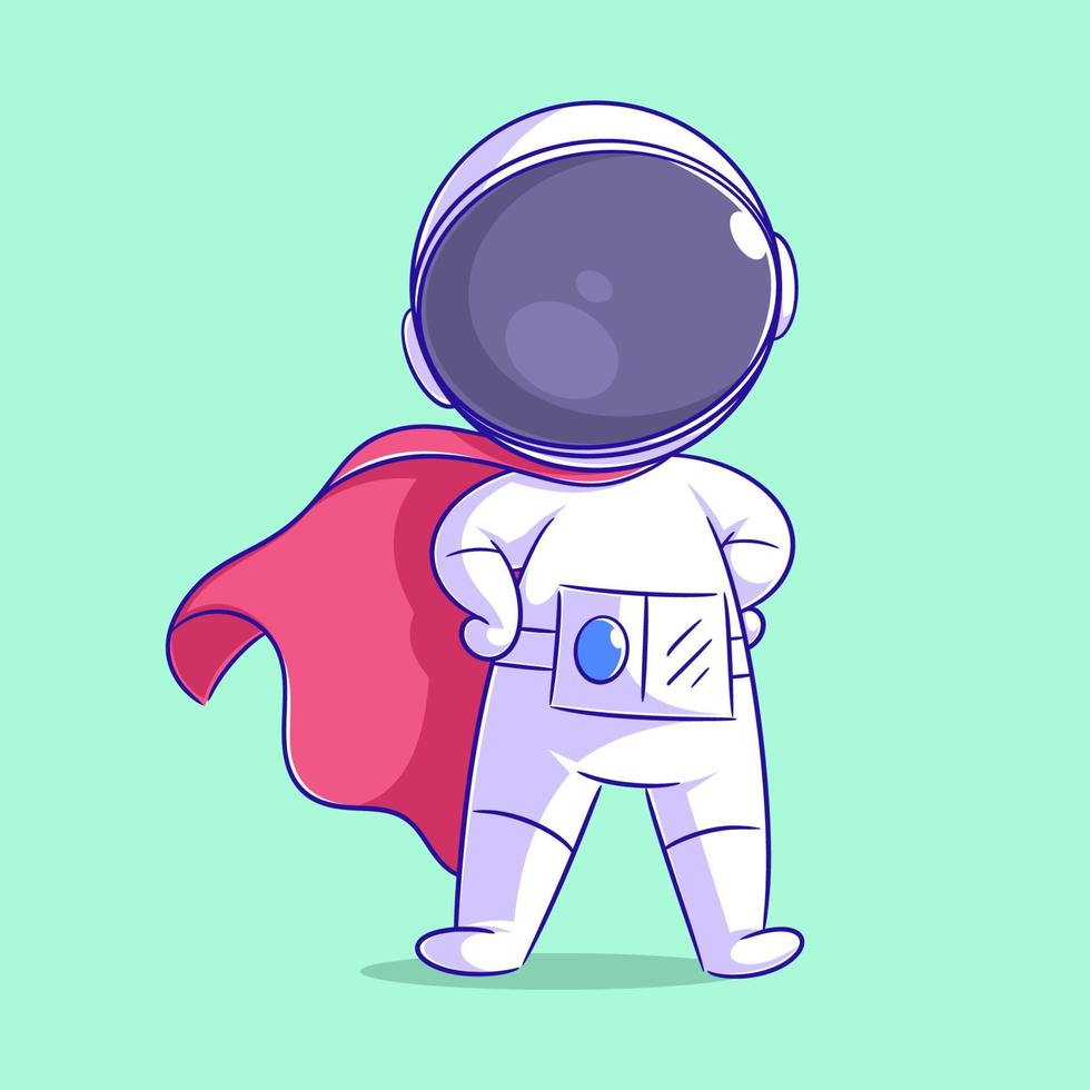 Astronaut is wearing superhero cape vector