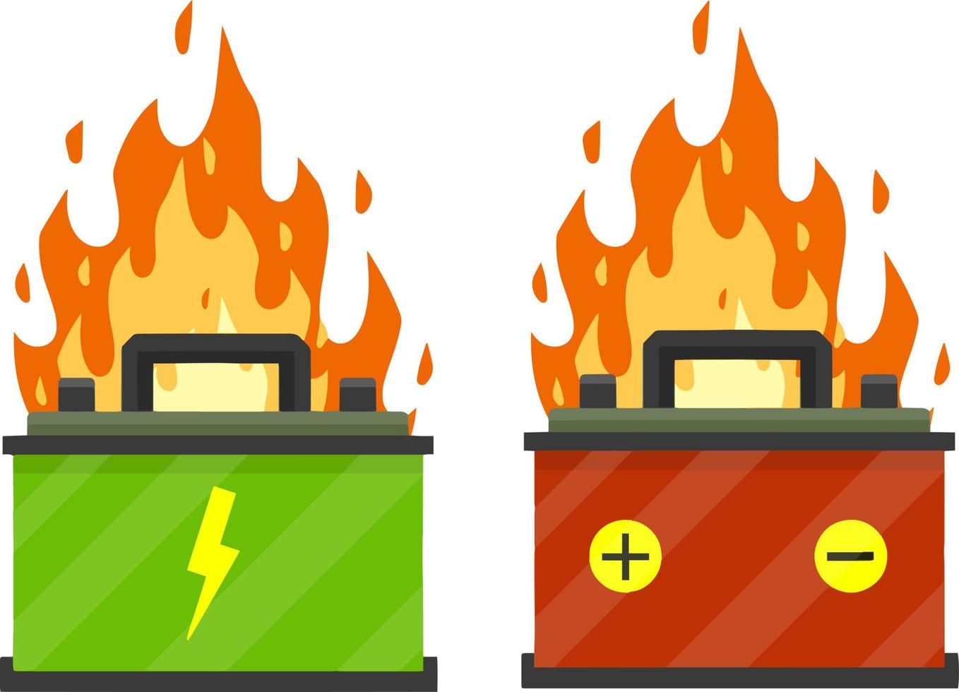 Broken car battery. Rechargeable electricity 18852733 Vector Art at