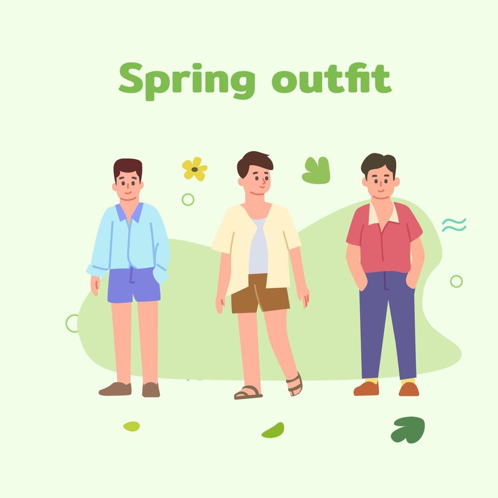 Spring illustration and  character vector