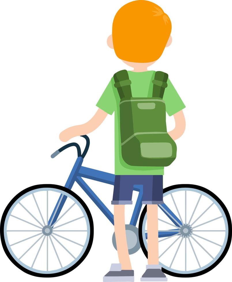 Man riding bike. Bicycle for road vector