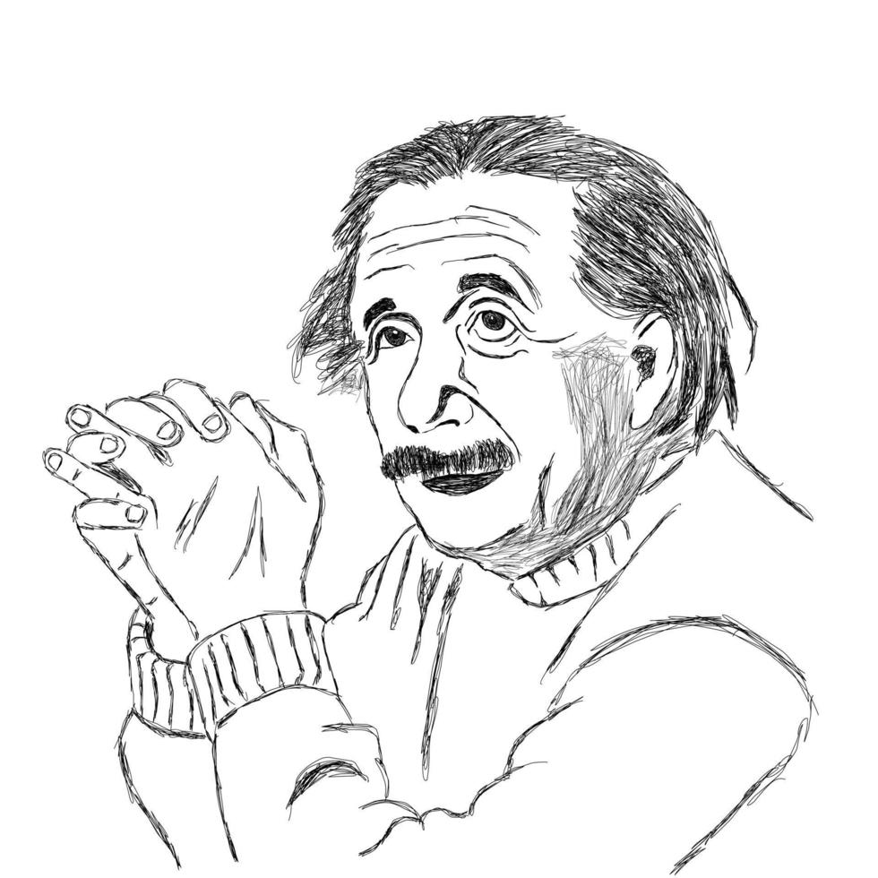Albert Einstein scribble illustration, uploaded on, 8, October 2022, Bogor Indonesia vector