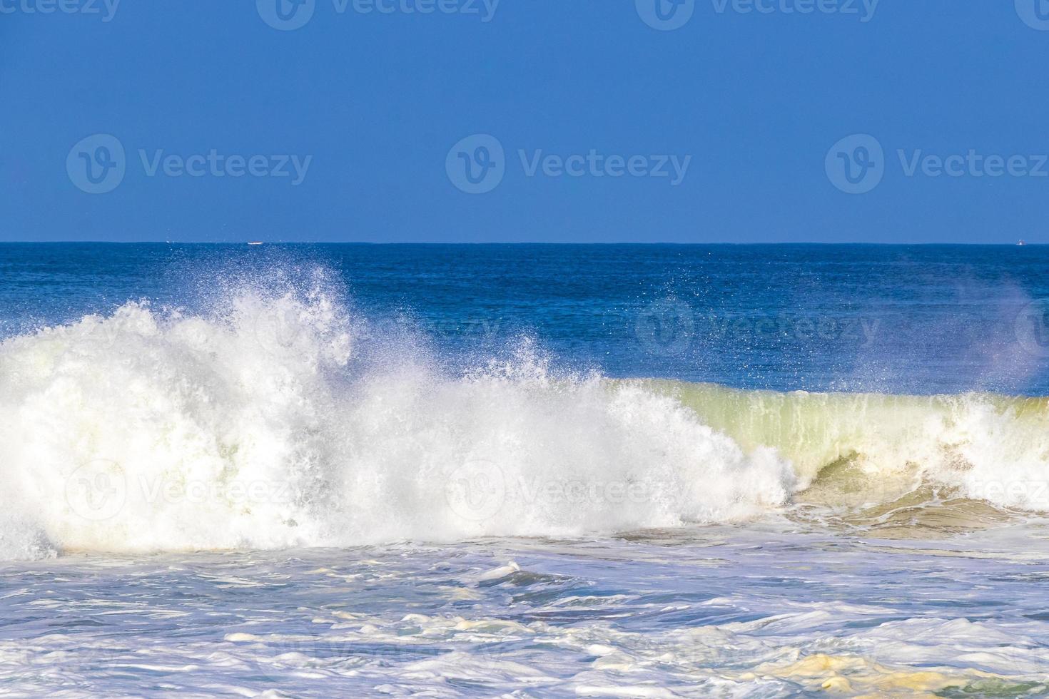 Extremely huge big surfer waves at beach Puerto Escondido Mexico. photo