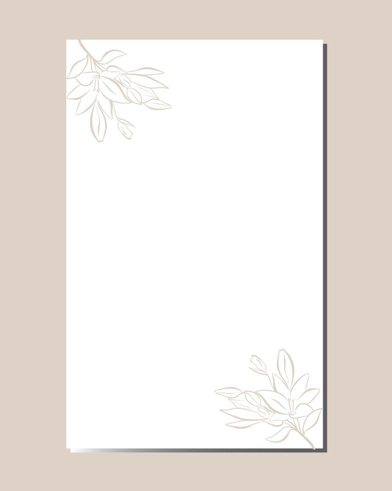 Girly diary page template design, Planner page decorated with flowers vector