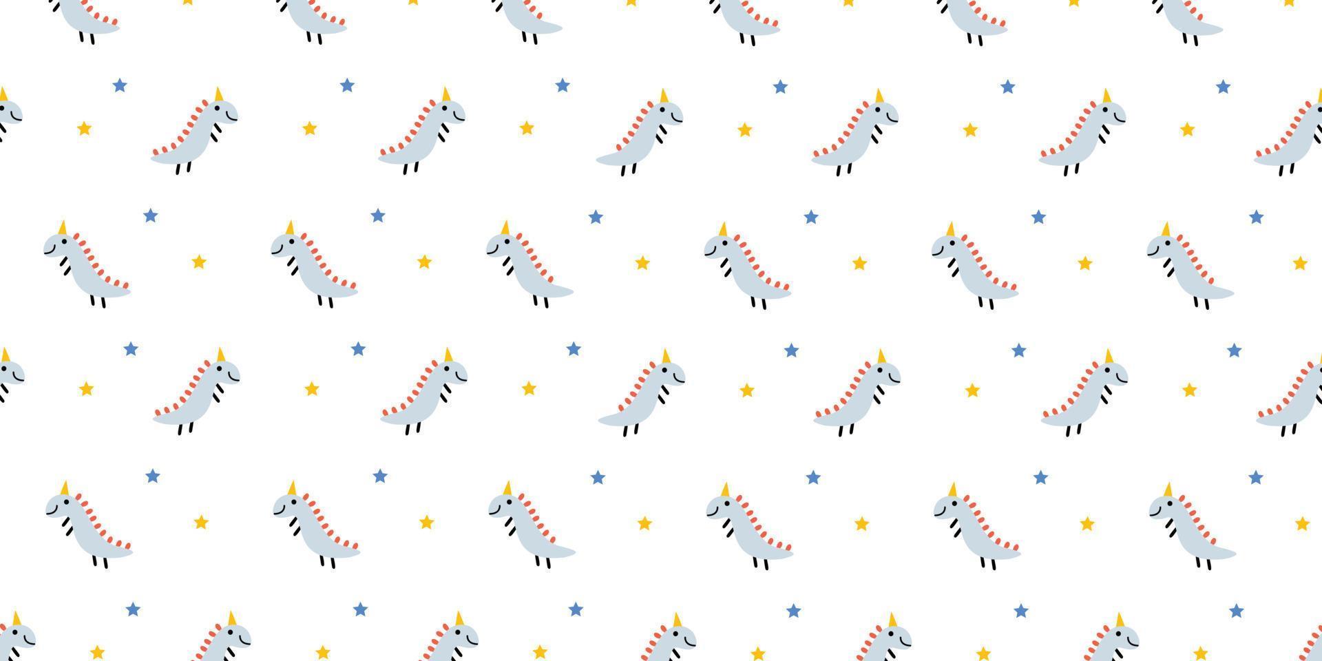 Dinosaur pattern in cartoon for kids background vector
