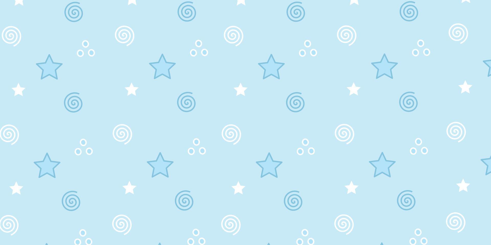 fondo abstracto de patrón de forma simple. papel pintado azul con estrella y espiral vector