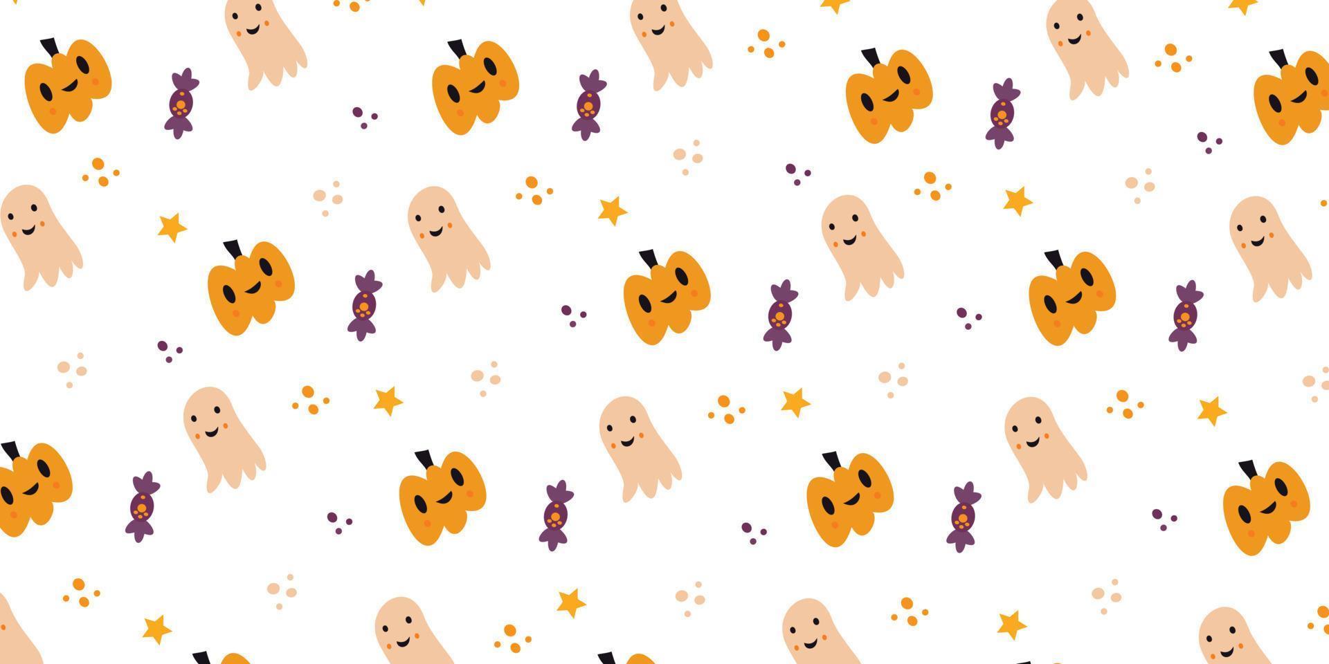 Abstract halloween pattern in cute and simple style. Childish illustration for background and wallpaper vector