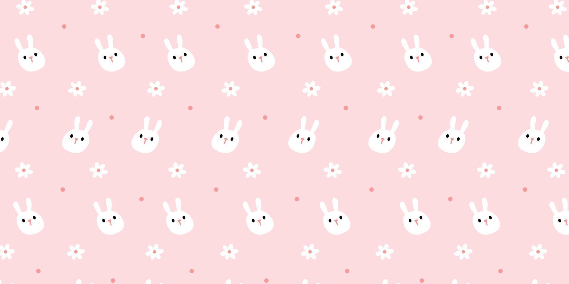 Cute bunny pattern for background design. Minimalist rabbit illustration for girls wallpaper vector