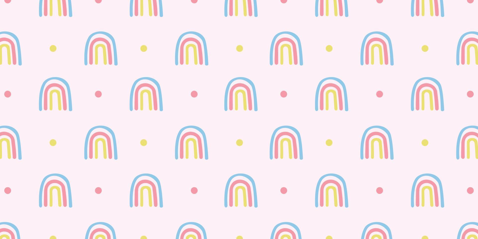 patrón de arco iris minimalista para niños fondo y fondo de pantalla vector