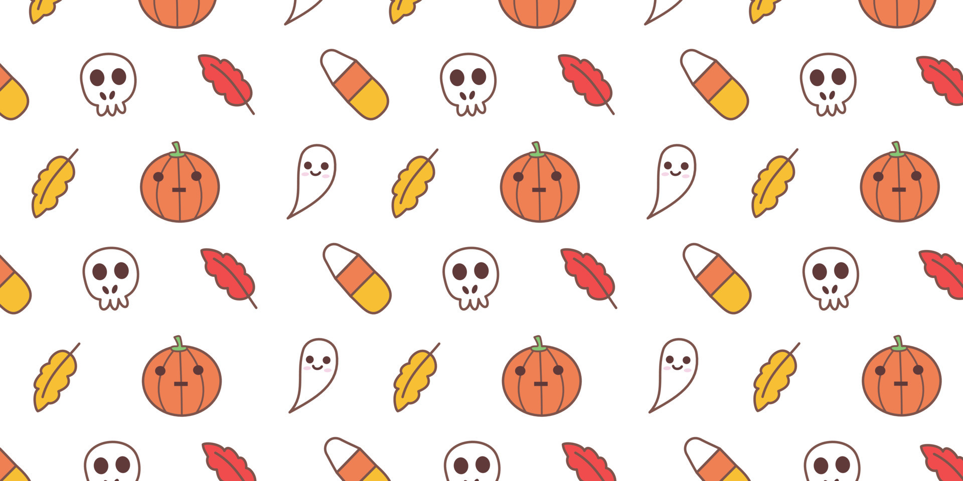 simple-halloween-pattern-with-cute-skull-and-ghost-illustration