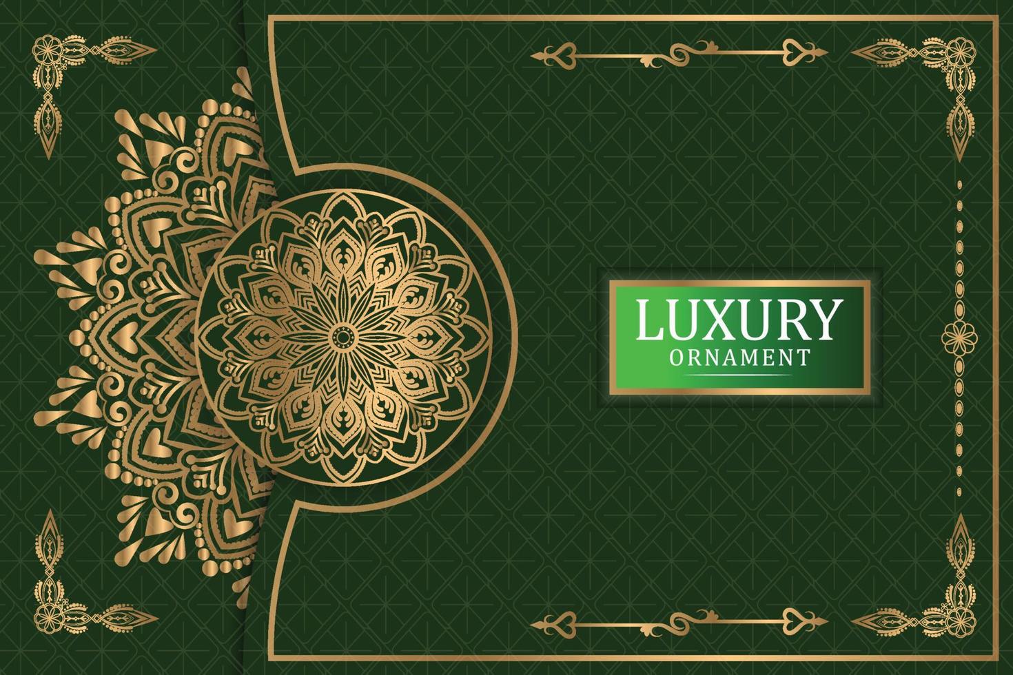 Luxury golden geometric mandala ornament shape background. vector ethnic mandala