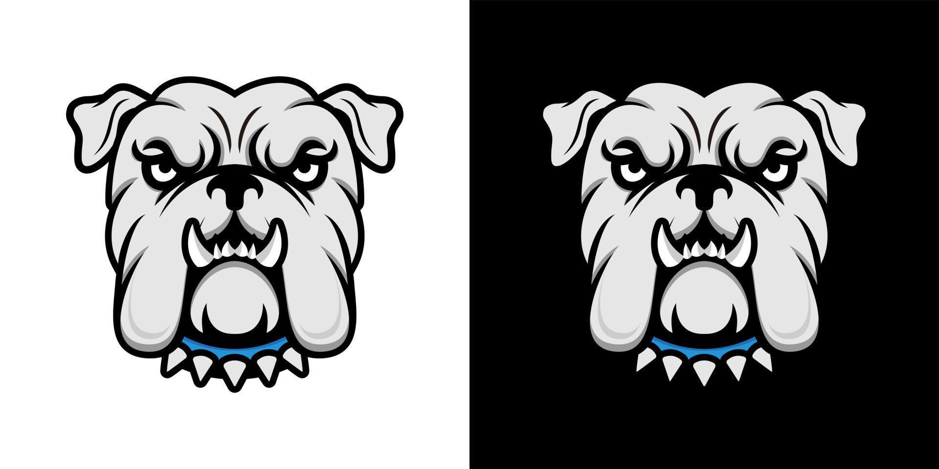 bulldog head illustration design vector