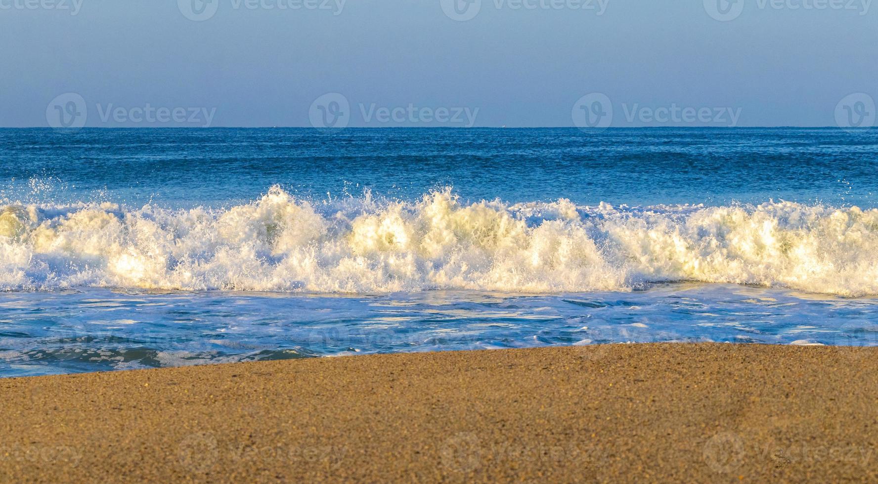 Extremely huge big surfer waves at beach Puerto Escondido Mexico. photo