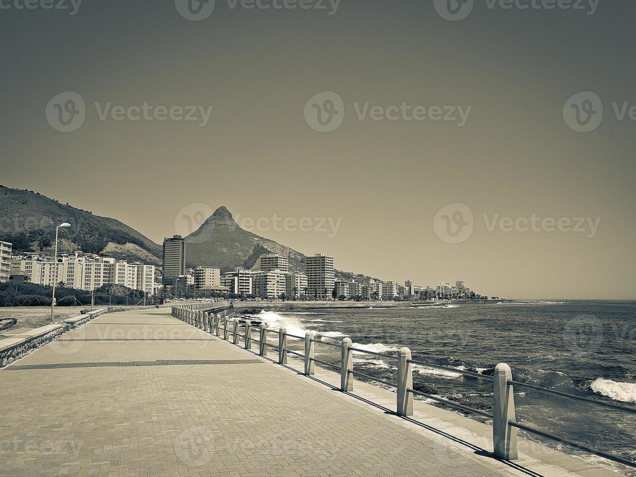Sea Point beach promenade in Cape Town South Africa. photo