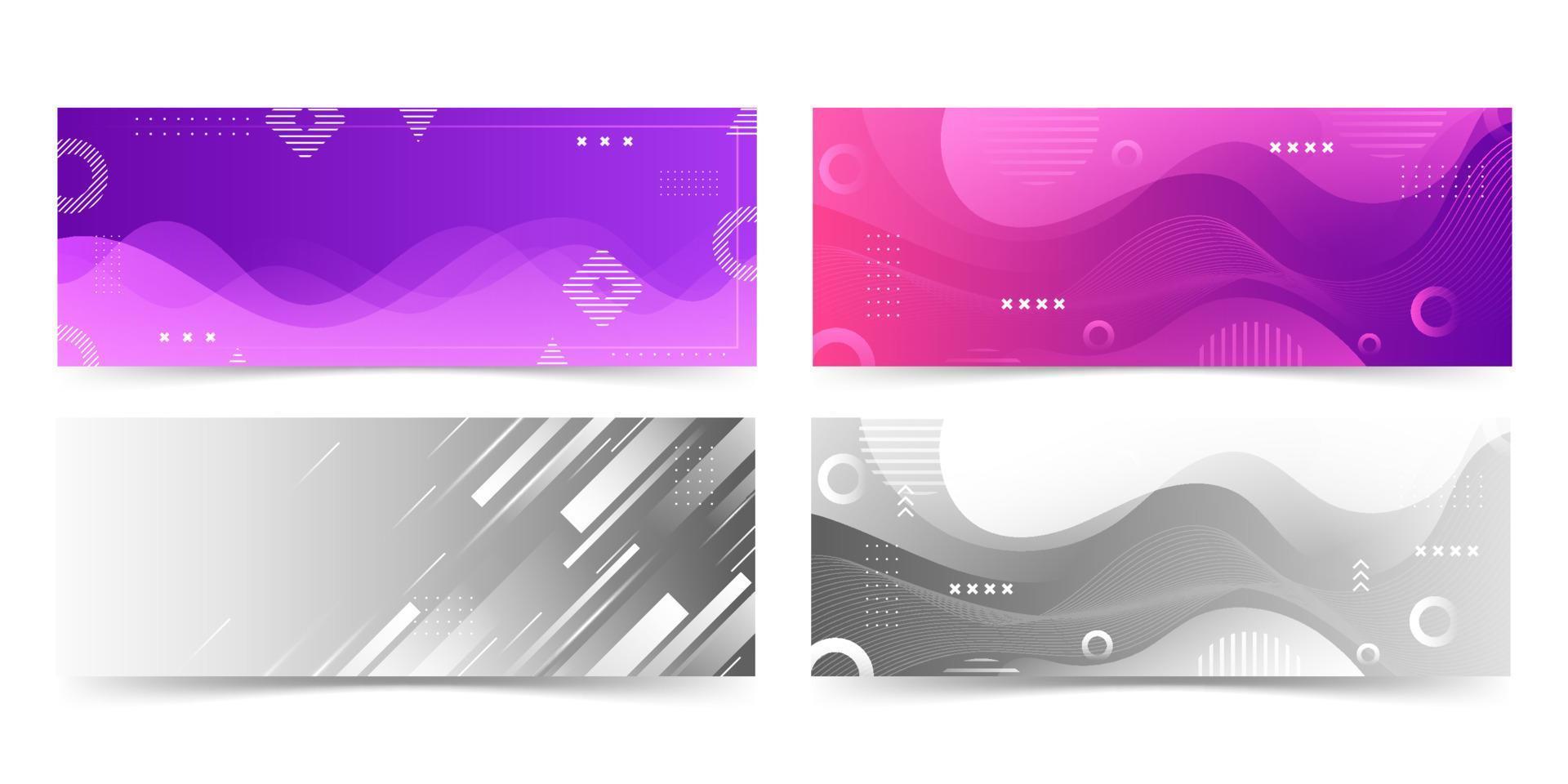 banner background. full color, gradation, collection set vector