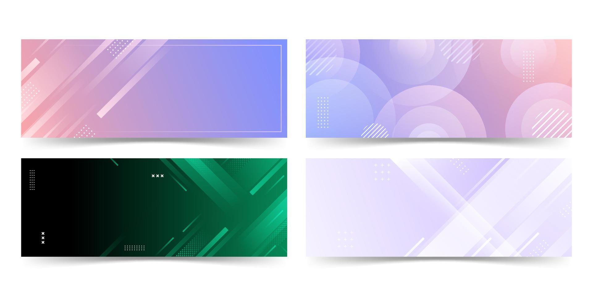 banner background. full color, gradation, collection set vector