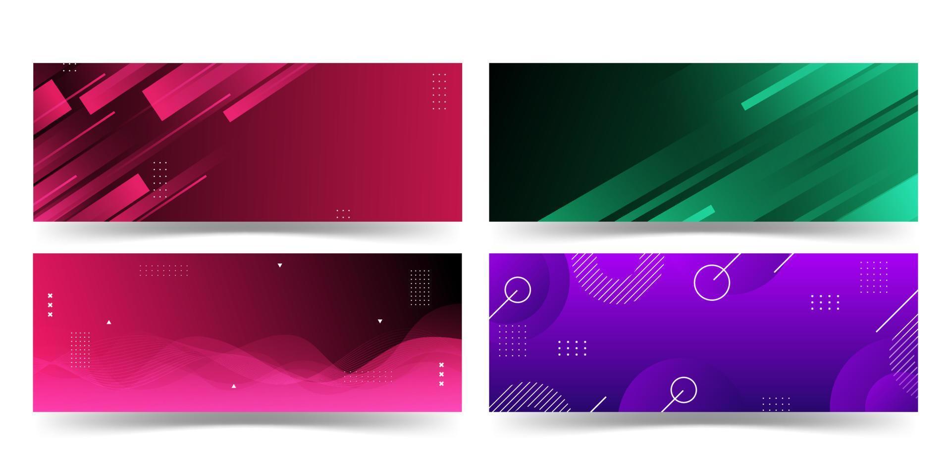 banner background. full color, gradation, collection set vector